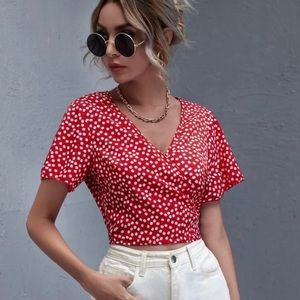 Red cropped top